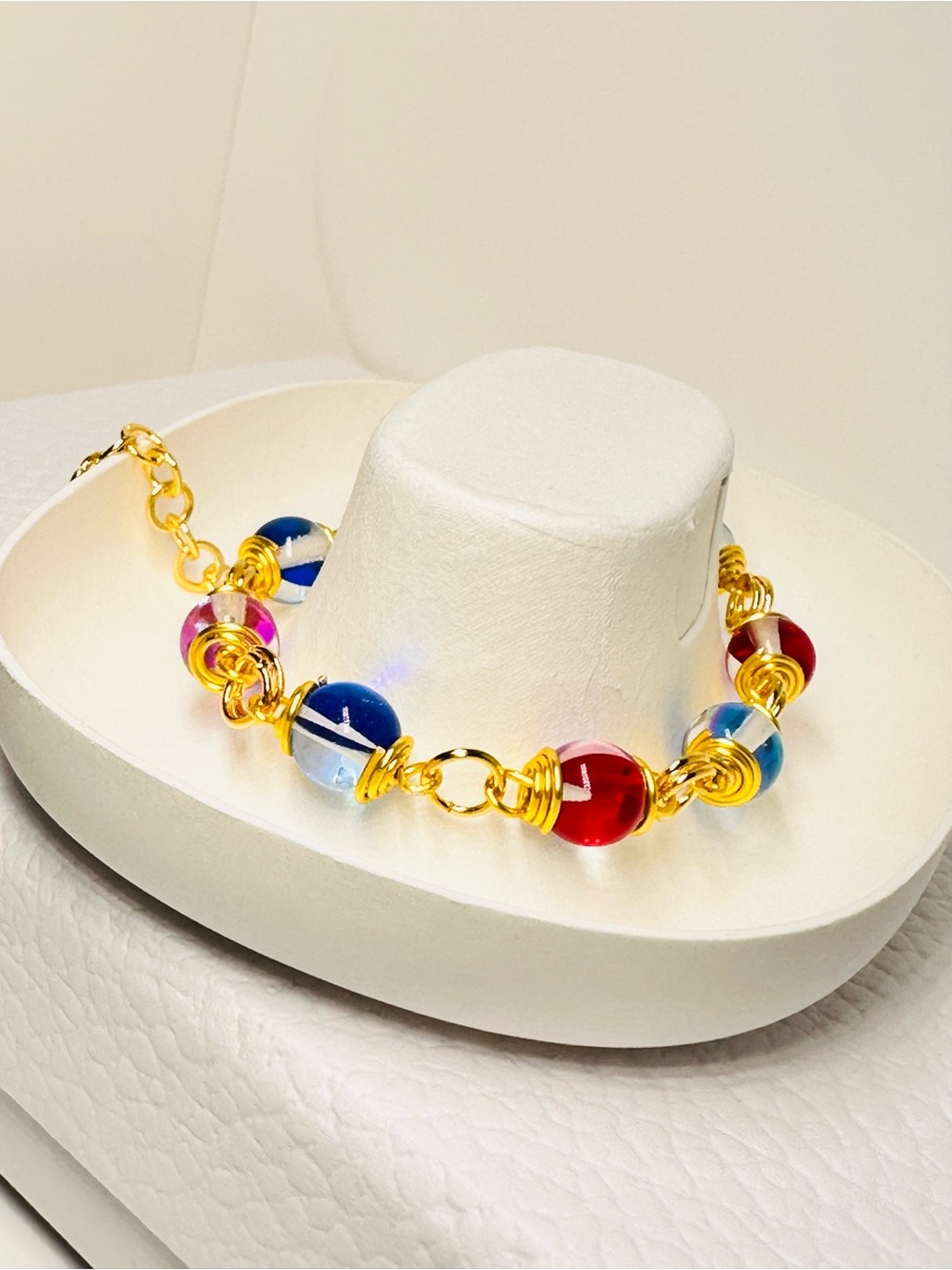 Multicolor Glass Bead Bracelet